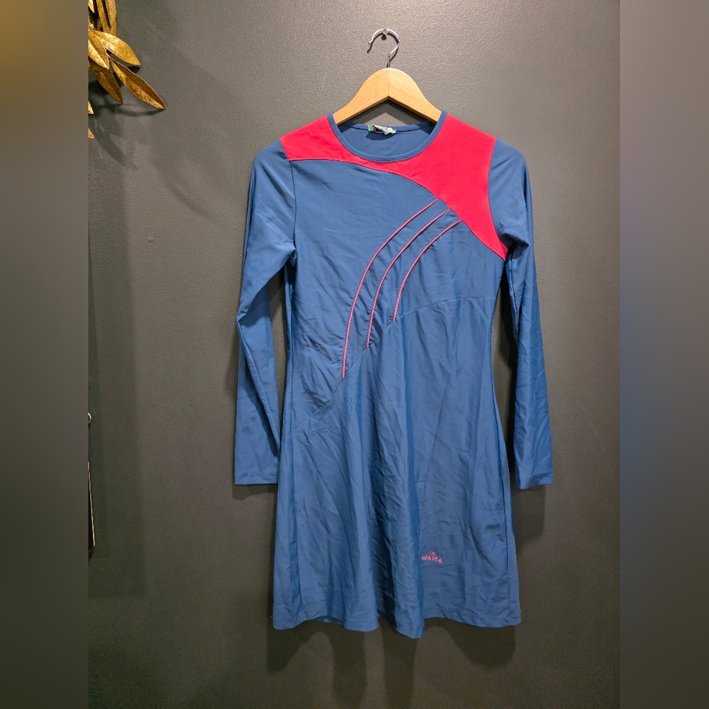 Adasea Long Sleeve Swim Dress Sz M Modesty Blue Pink